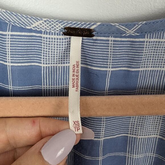 Free-people Women's Blue and White Blouse - Picture 4 of 8